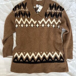 Old Navy Brown Fair Isle Sweater
